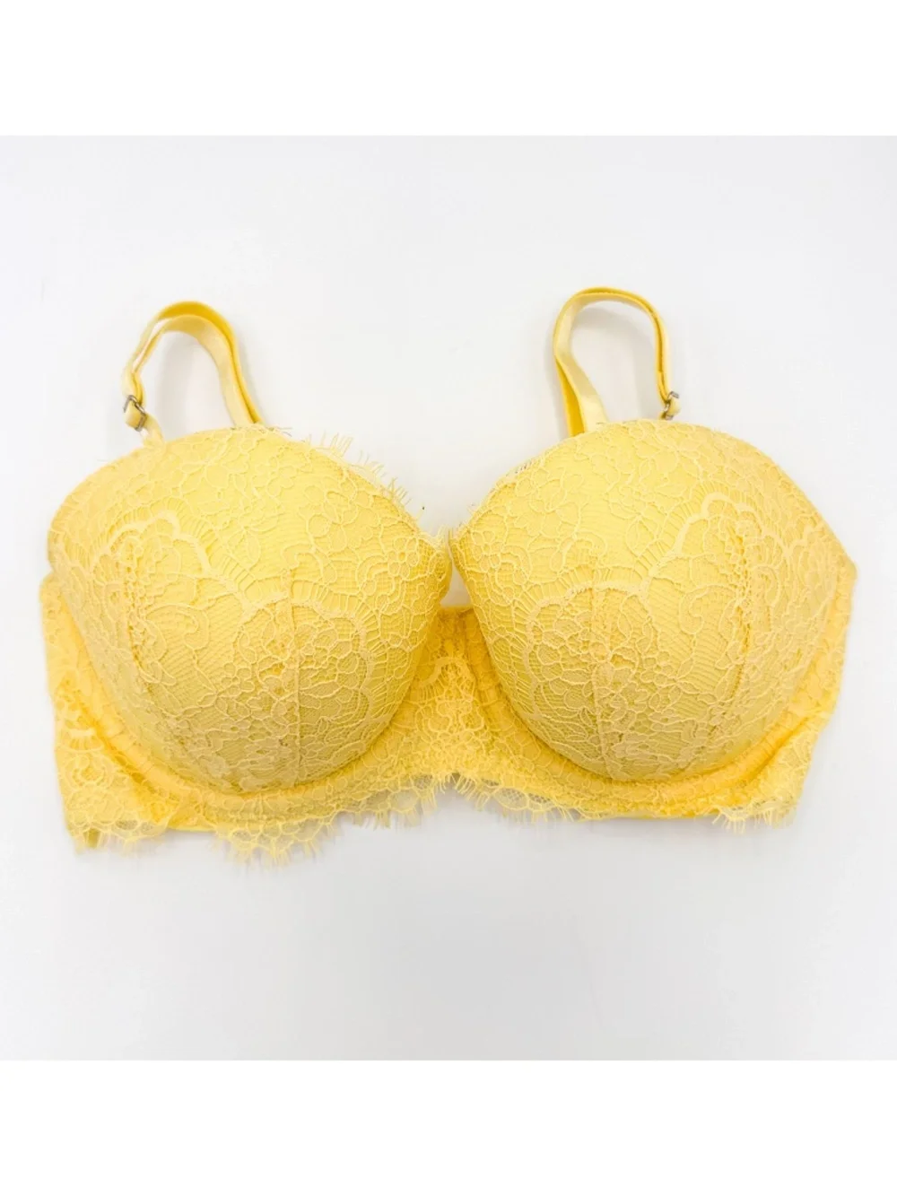Victoria's Secret Dream Angels Yellow Lace Lined Demi Bra